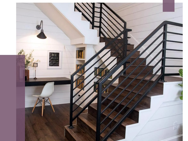 Перила для лестницы в доме в Кузнецке от 7557 руб. — ПРОЛЁТ-Кнц