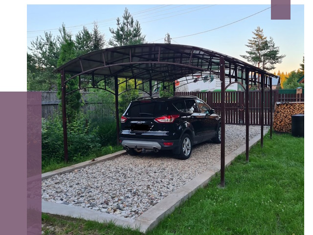 Навесы для автомобиля в Кузнецке от 13395 руб.  | ПРОЛЁТ-Кнц