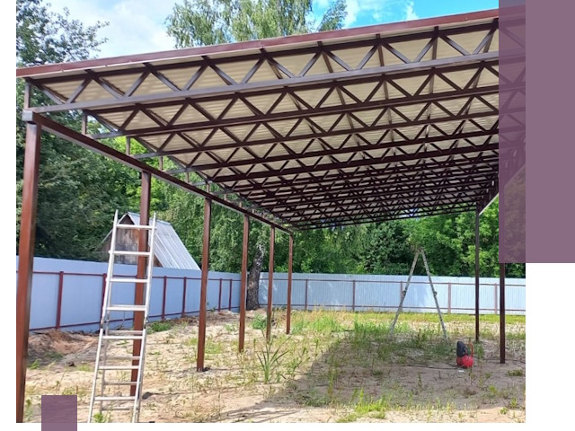 Односкатные навесы под ключ в Кузнецке — изготовление и монтаж