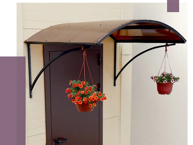 Козырьки над входом в Кузнецке от 15115 руб.  | ПРОЛЁТ-Кнц