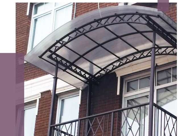 Козырьки над балконом в Кузнецке от 8808 руб. | ПРОЛЁТ-Кнц