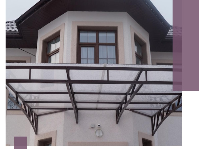 Козырьки из поликарбоната под ключ в Кузнецке