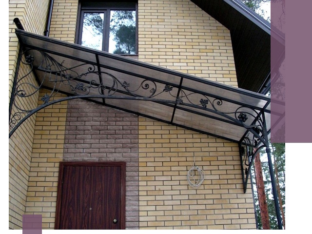 Односкатные козырьки из металла под ключ в Кузнецке