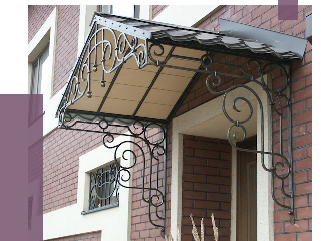 Двускатные козырьки в Кузнецке под ключ от 13030 руб.