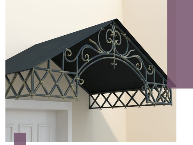 Двускатные металлические козырьки под ключ в Кузнецке