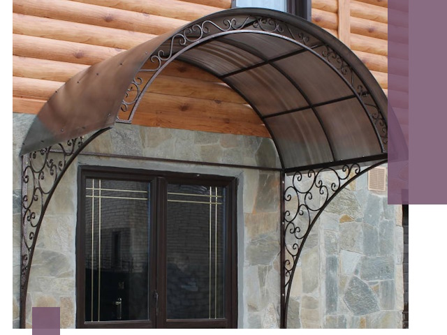 Арочные козырьки под ключ в Кузнецке: изготовление и монтаж